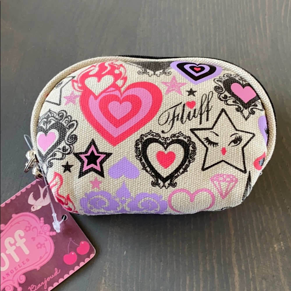 Fluff small make up bag, stars & hearts brand new!